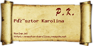 Pásztor Karolina névjegykártya